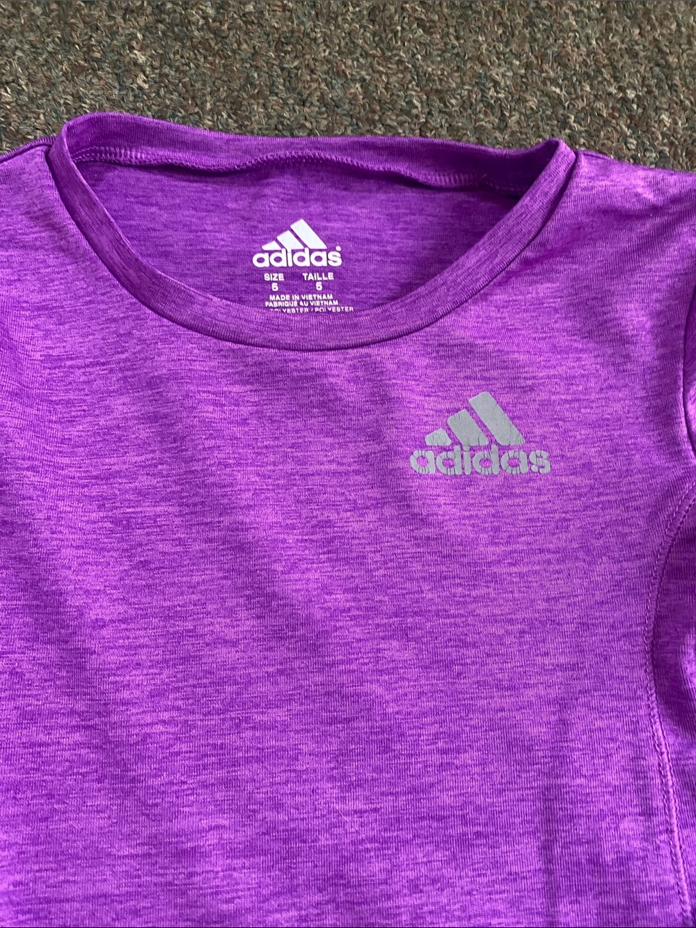 adidas Girls' Pink & Purple Active Tops with Heather Gray Zip Jacket - Picture 6 of 16